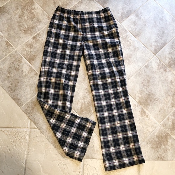 Mimi Maternity plaid straight leg mid rise black white pants trousers … - Picture 6 of 9